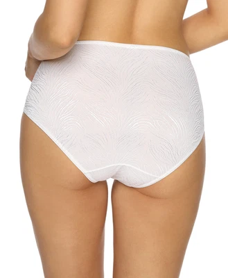 Rückansicht Taillenslip aus Mikrofaser mit Jaquard Muster in Farbe Weiß