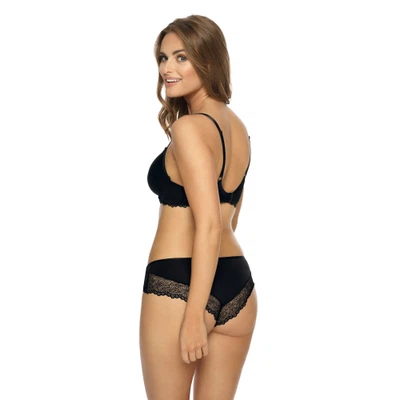 Rückansicht Bügel-BH mit gemoldeten Spacercups in Farbe Schwarz