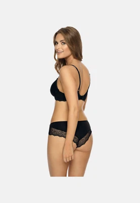 Rückansicht Bügel-BH mit gemoldeten Spacercups in Farbe Schwarz