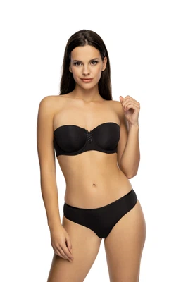 Vorderansicht Multiway Bügel-BH mit abnehmbaren Trägern Farbe Schwarz