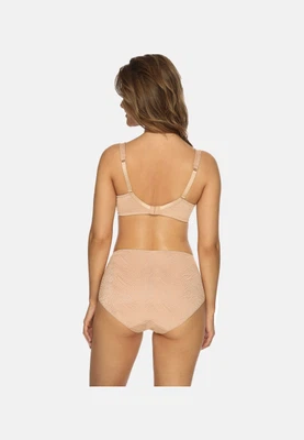 Rückansicht Bügel-BH mit Spitze und breiten Komfortträgern in Farbe Almond