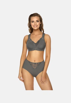 Vorderansicht Soft-BH ohne Bügel mit Komfortträgern und gemoldeten vorgeformten Cups in Farbe Grau Graphite