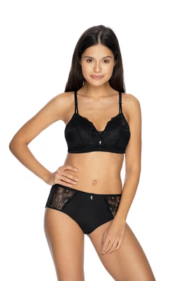 VIANIA Soft-BH 214461 Carmen ohne Bügel gemoldete Cupschalen FOAM Cups schmale Träger Farbe Schwarz