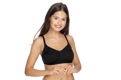 VIANIA Soft-BH 201448 bügellos 100% BIO Baumwolle Hautsympathisch Farbe Schwarz