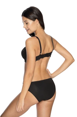 Rückansicht Schalen-BH mit Bügel mit gefütterten und gemoldeten Cupschalen mit Spitze in Farbe Schwarz