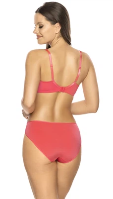 Rückansicht Bügel-BH mit Spacercups Farbe Rot (Calypso Coral)