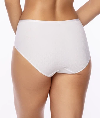 Rückansicht Taillenslip aus Mikrofaser für maximalen Tragekomfort in Farbe Weiß