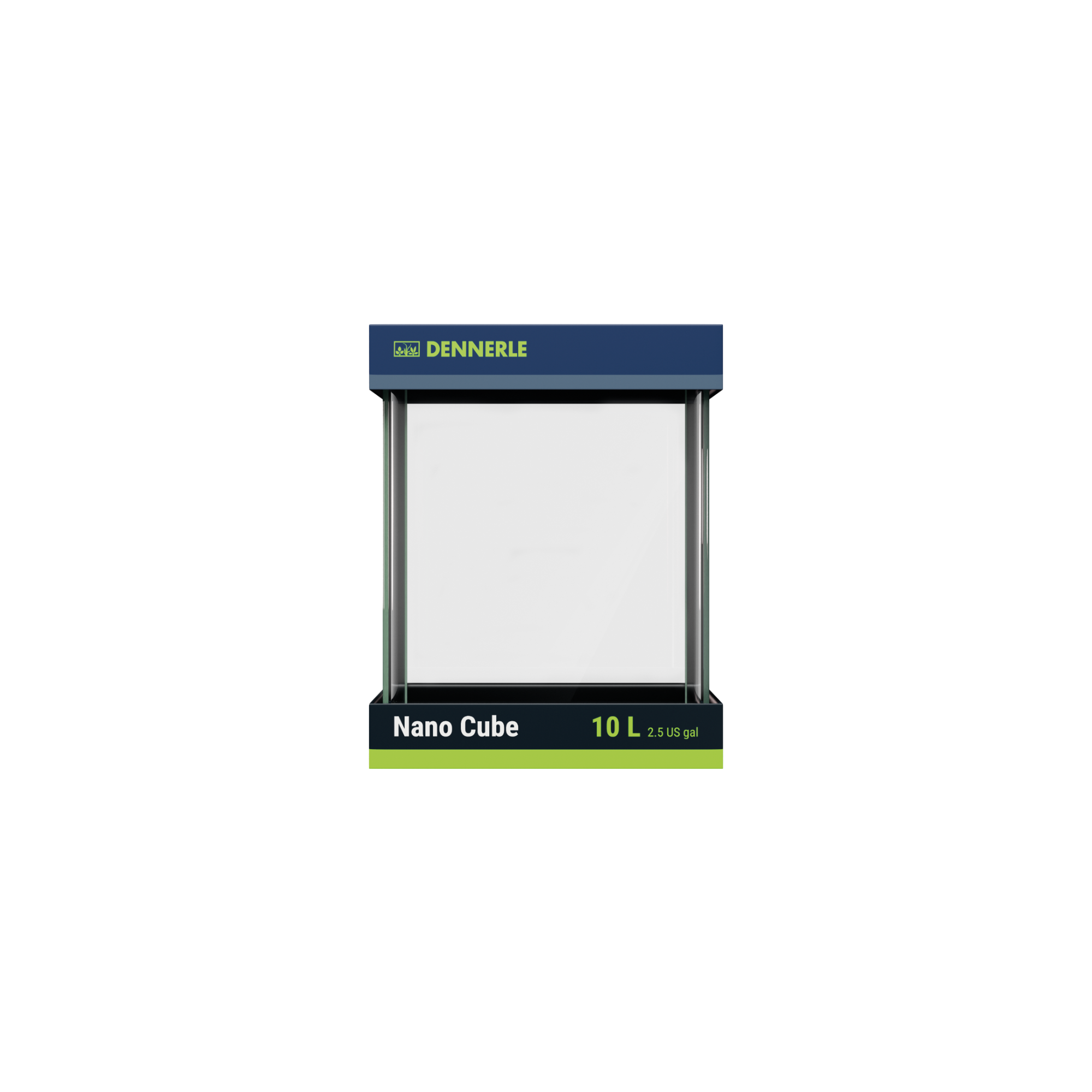 Dennerle Nano Cube 10 Liter mit Abdeckscheibe, Rückwandfolie und Schutzunterlage