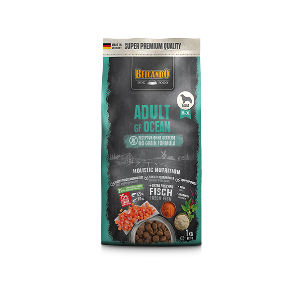 BELCANDO Hundefutter Adult GF Ocean 1 kg Getreidefrei Trockenfutter für Hunde