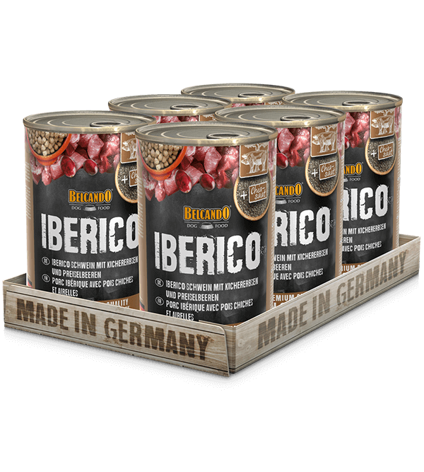 BELCANDO 6x400g Iberico Schwein mit Kichererbsen und Preiselbeeren Hundefutter