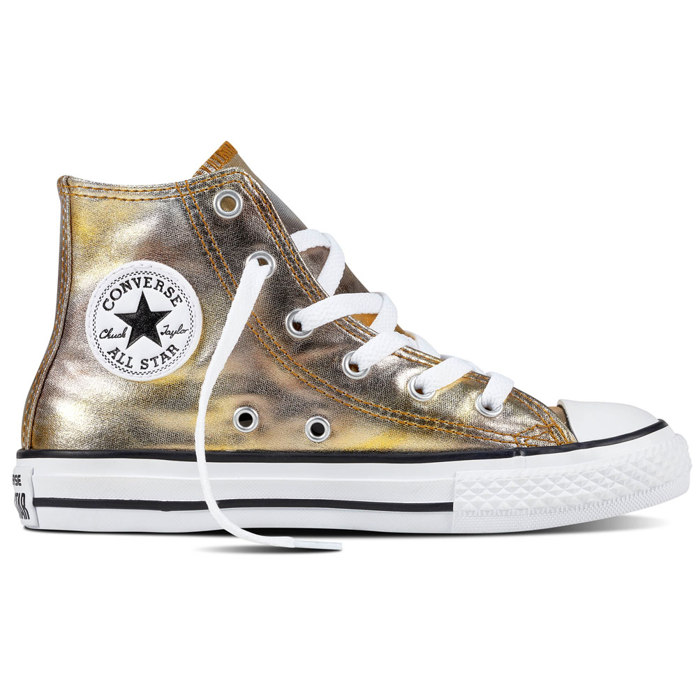 Converse All Star Hi Chuck Taylor Chucks Kinder silver gold metallic Converse All Star Hi Chuck Taylor Chucks Kinder silver gold metallic