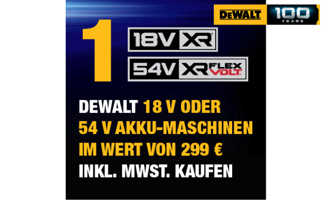 DEWALT 100 Tage feiern | werkstatt-king.de