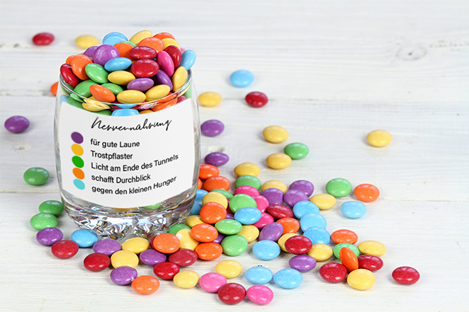 Glücksbonbons im Glas