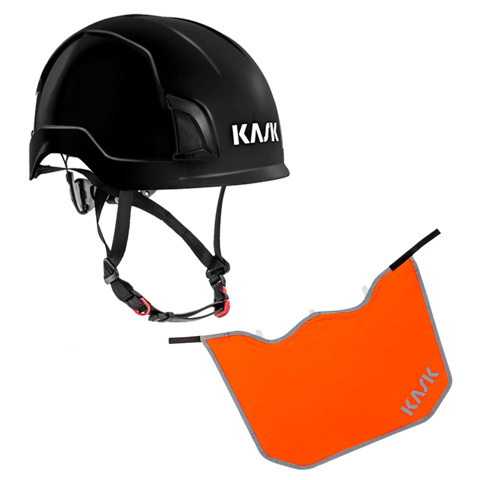 KASK Schutzhelm Zenith EN50365, EN397 + Nackenschutz orange mit BG Bau