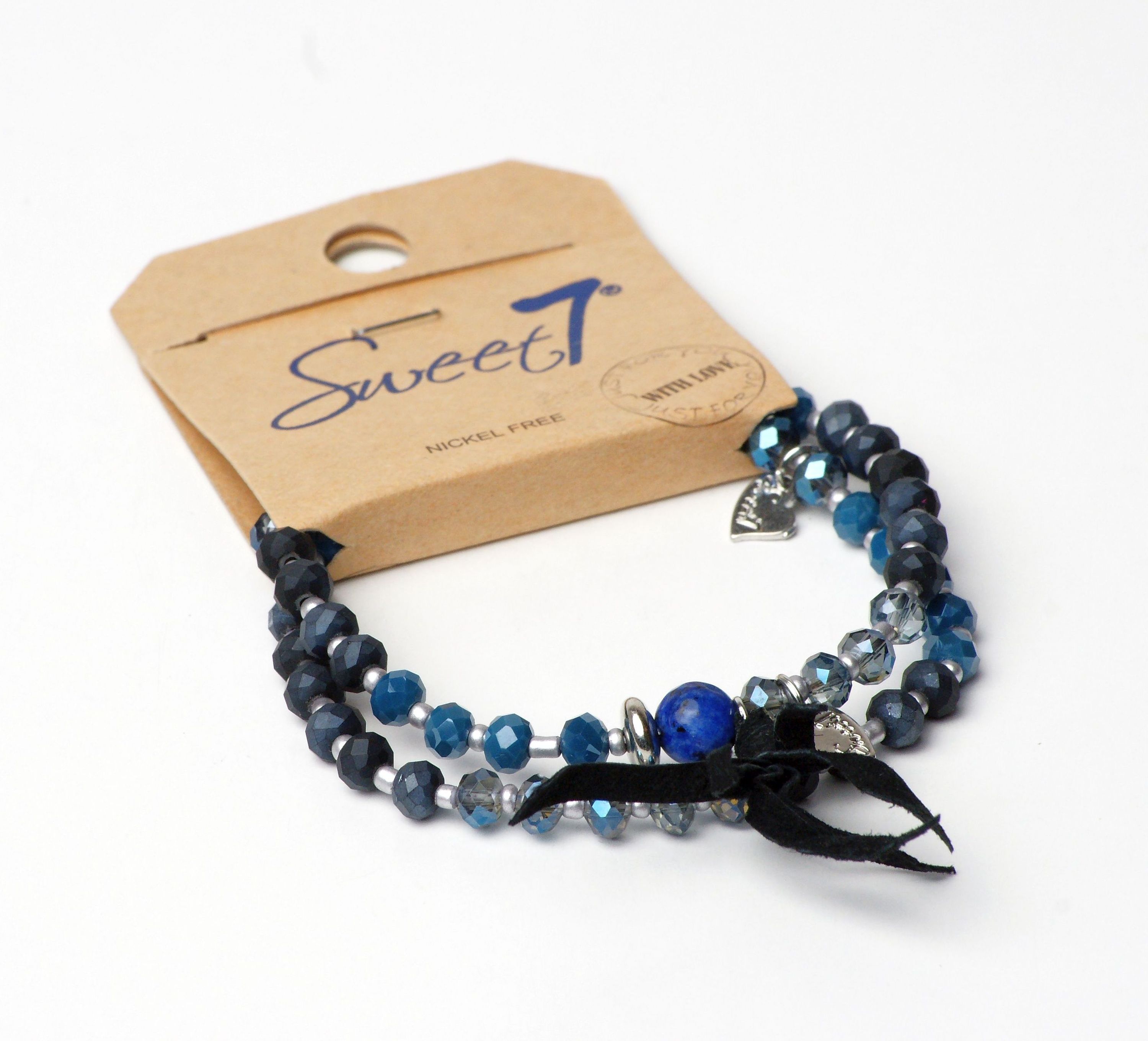 Modeschmuck Armband von Sweet7 aus Glasperlen in Blau