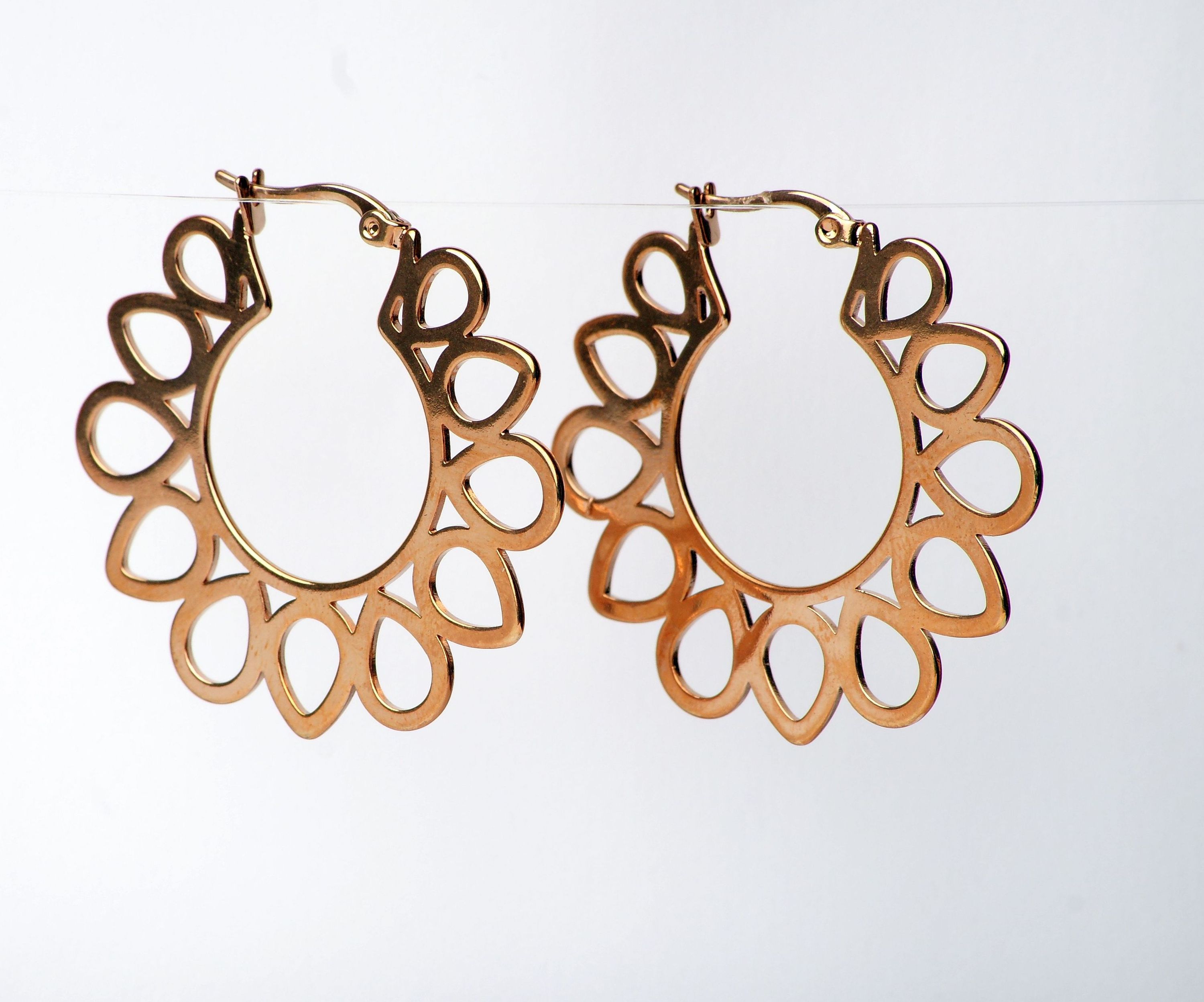 Modeschmuck Ohrringe von Sweet7 aus Rostfreier Stahl in Roségold