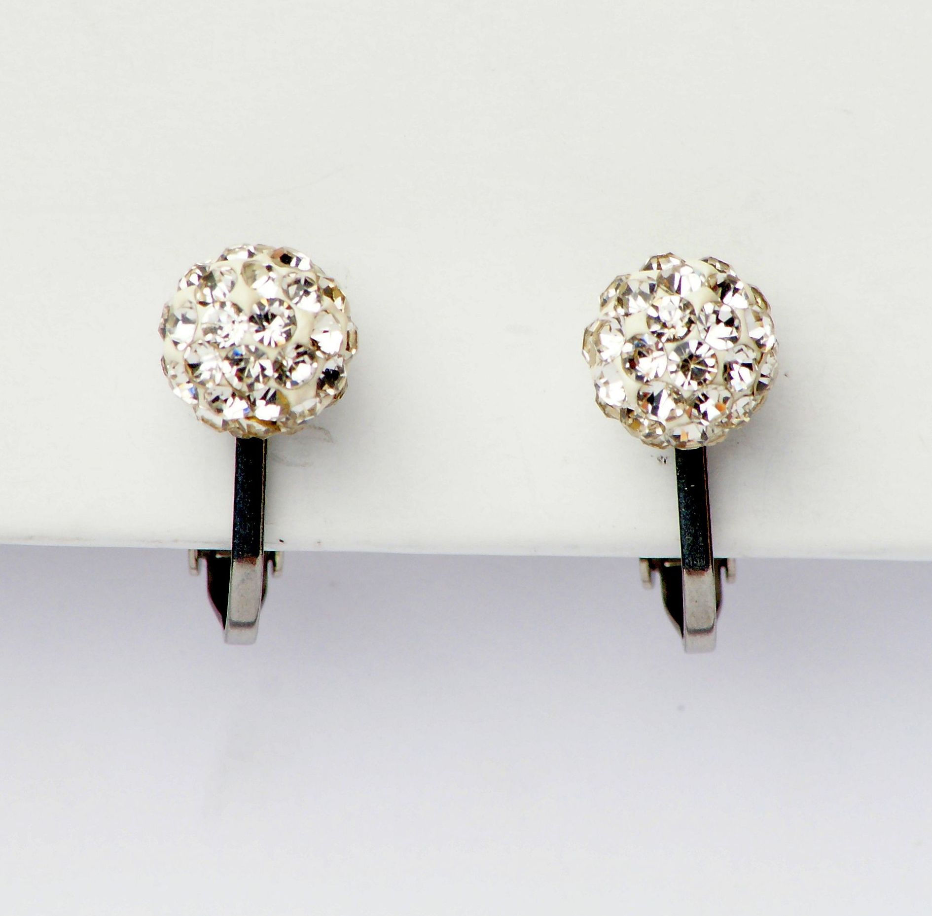 Modeschmuck Ohrringe von Fiell aus Rostfreier Stahl  Strass in Silber