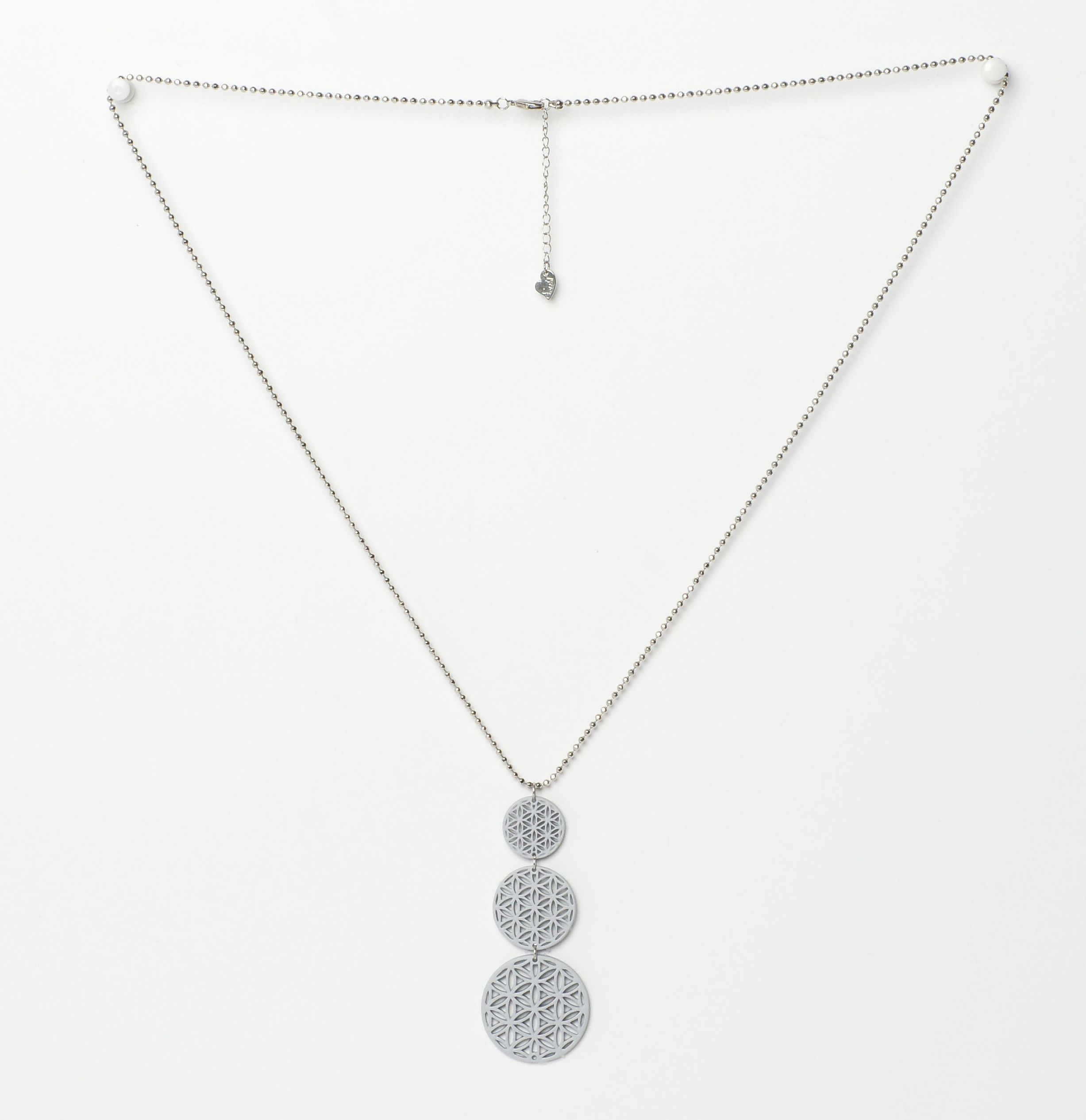 Modeschmuck Kette von Sweet7 aus Metall  Kunststoff in Silber  Grau