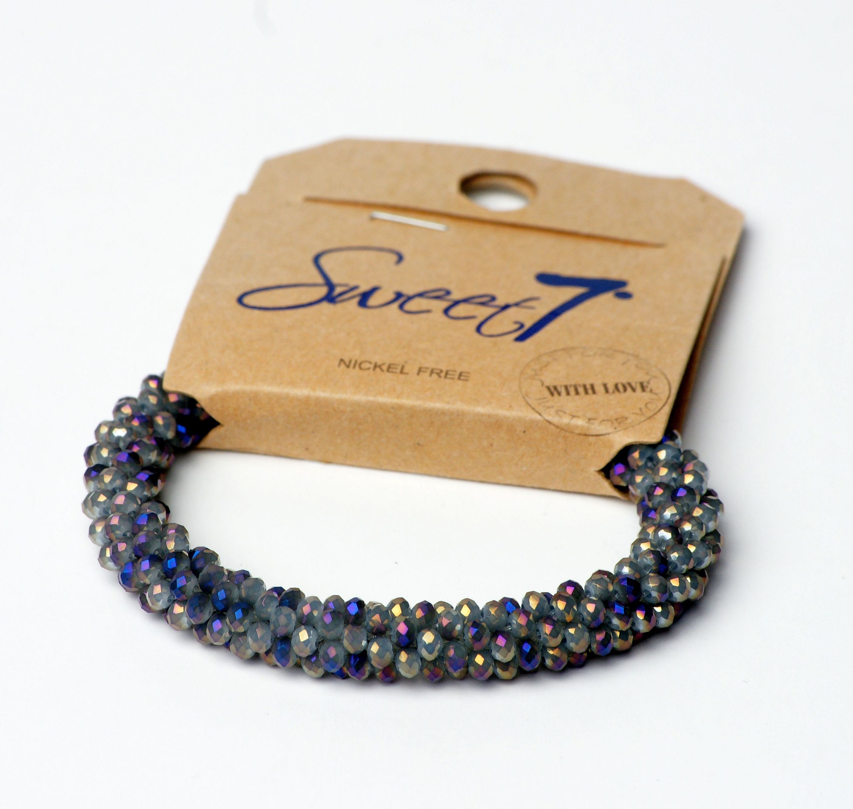 Modeschmuck Armband von Sweet7 aus Glasperlen in Blau