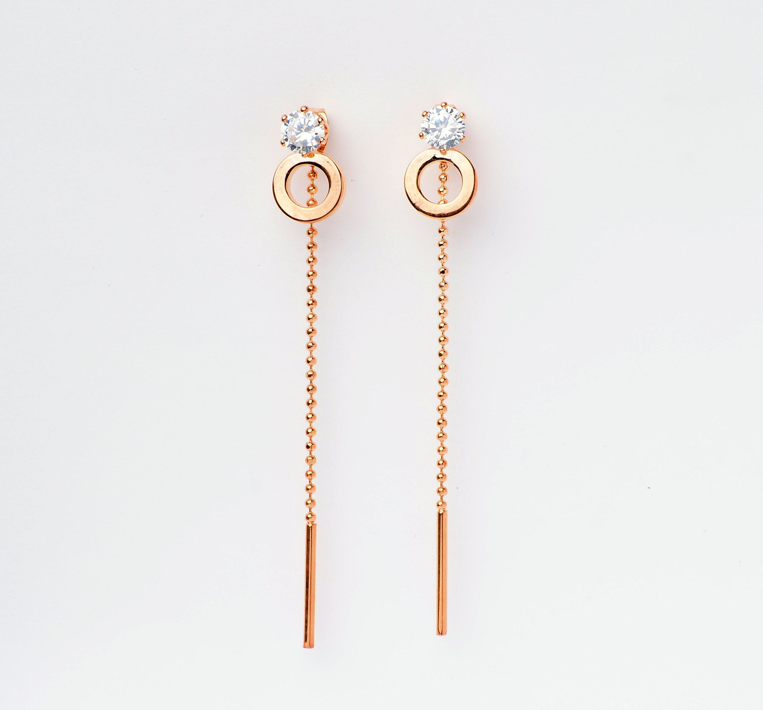 Modeschmuck Ohrringe von Fiell aus Metall  Zirkonia in Roségold