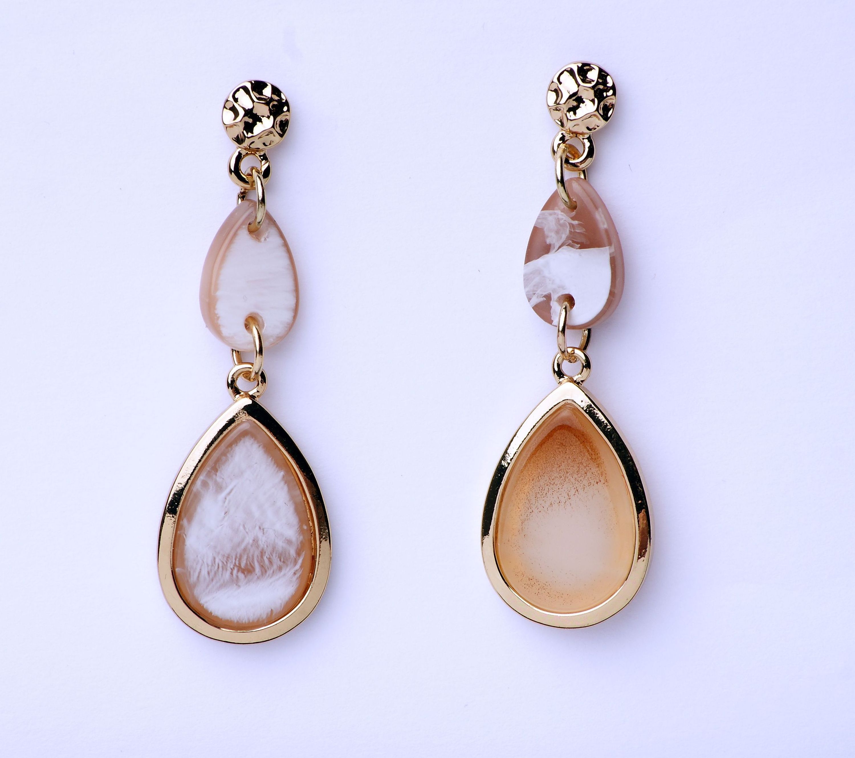 Modeschmuck Ohrringe von Sweet7 aus Metall  Harz in Gold  Rosa