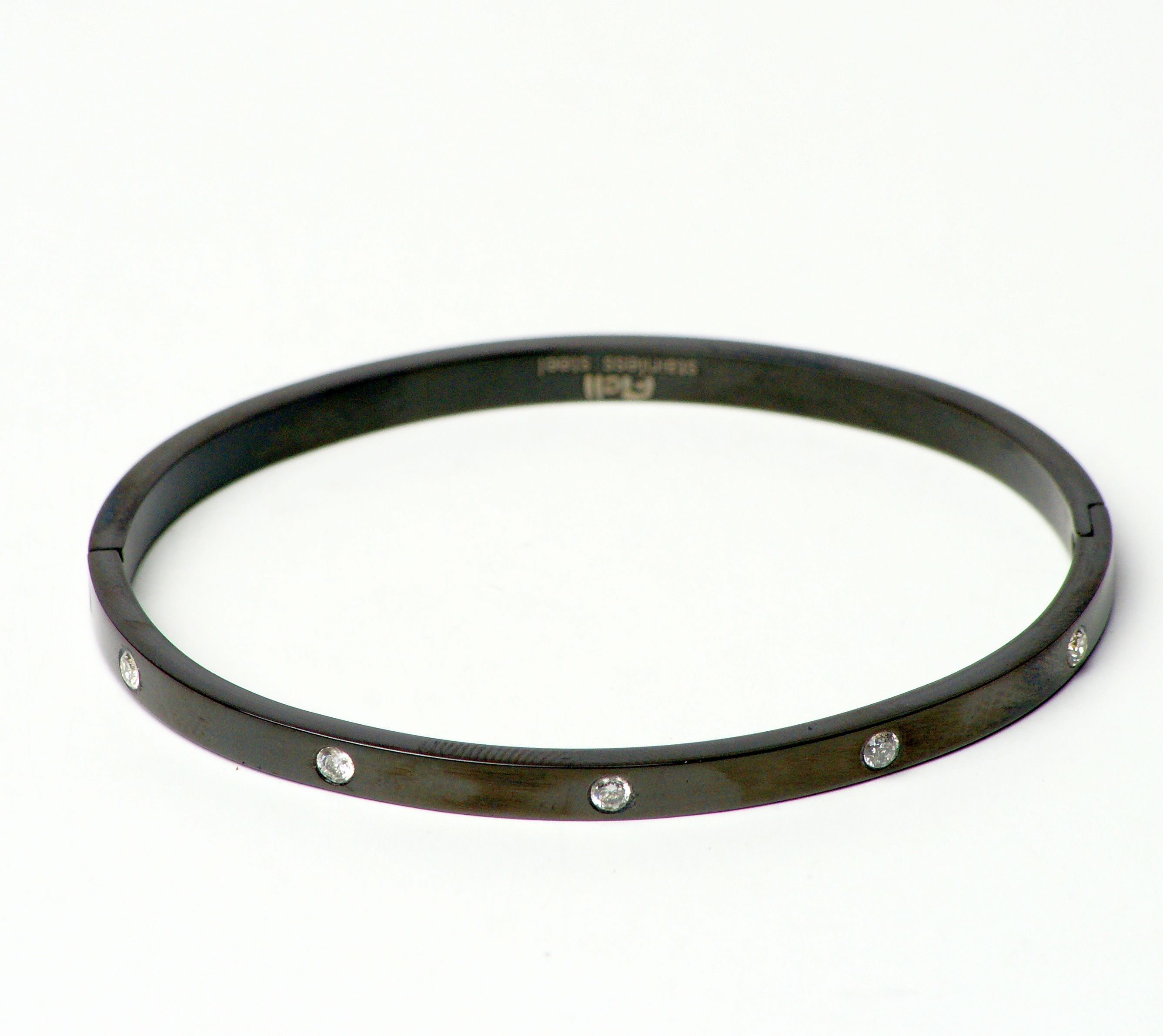 Modeschmuck Armband von Fiell aus Rostfreier Stahl  Strass in Schwarz