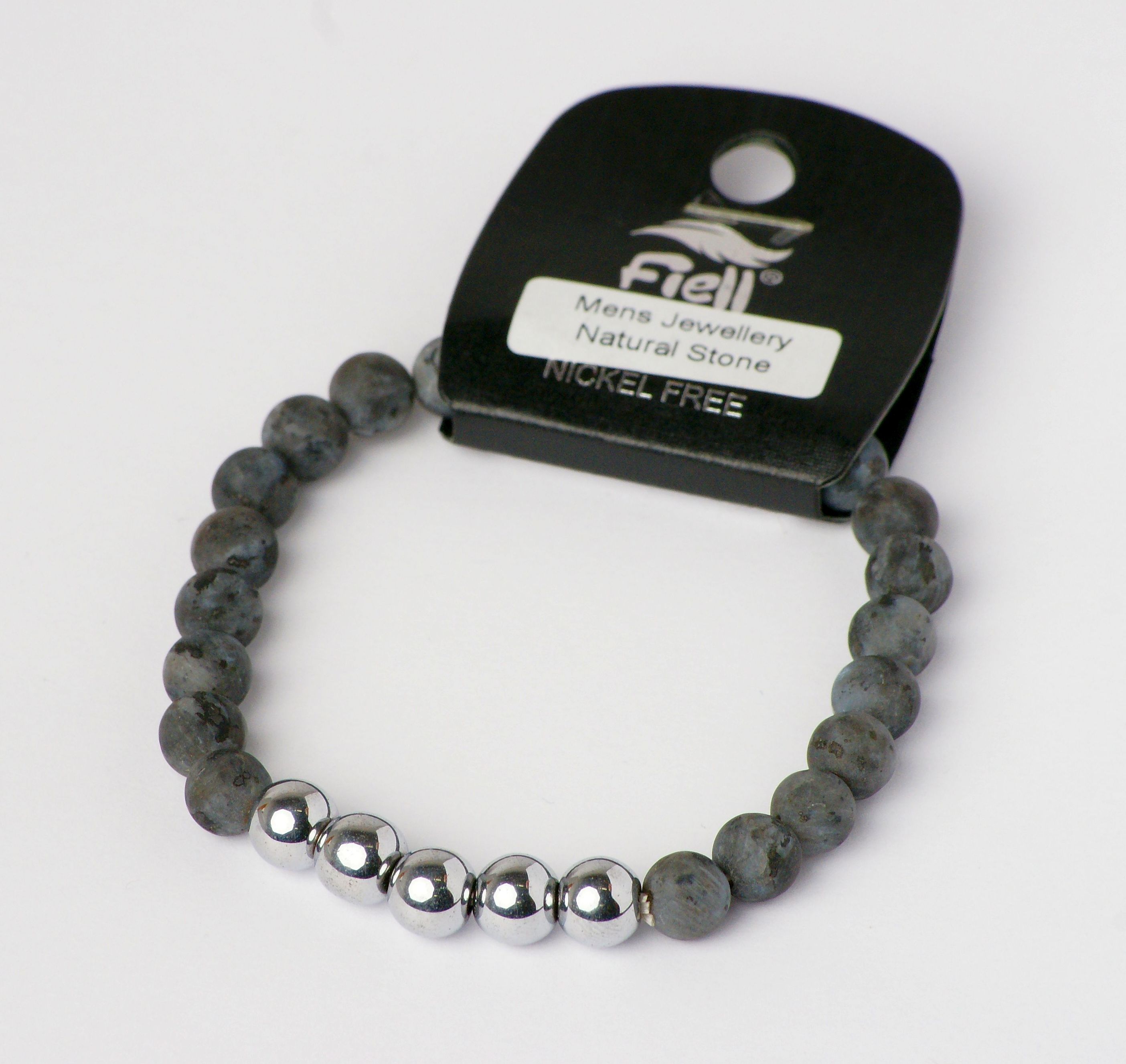 Modeschmuck Armband von Fiell aus Naturstein in Grau  Silber