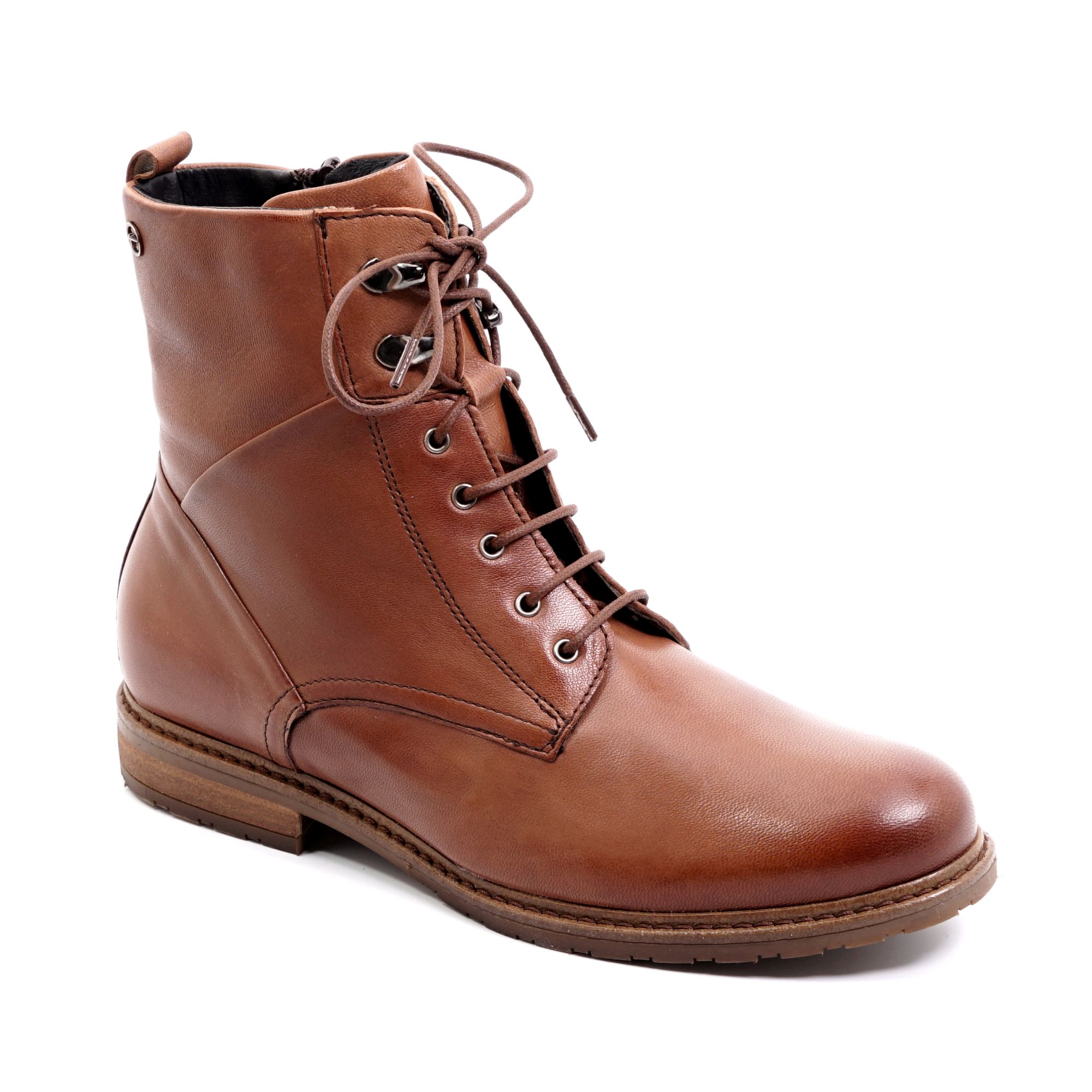 Tamaris Damen Stiefel, Frauen Schnürstiefel, Boots Combat schnürung weiblich Lady Ladies Women's Women Woman Freizeit leger,Cognac,38 EU / 5 UK