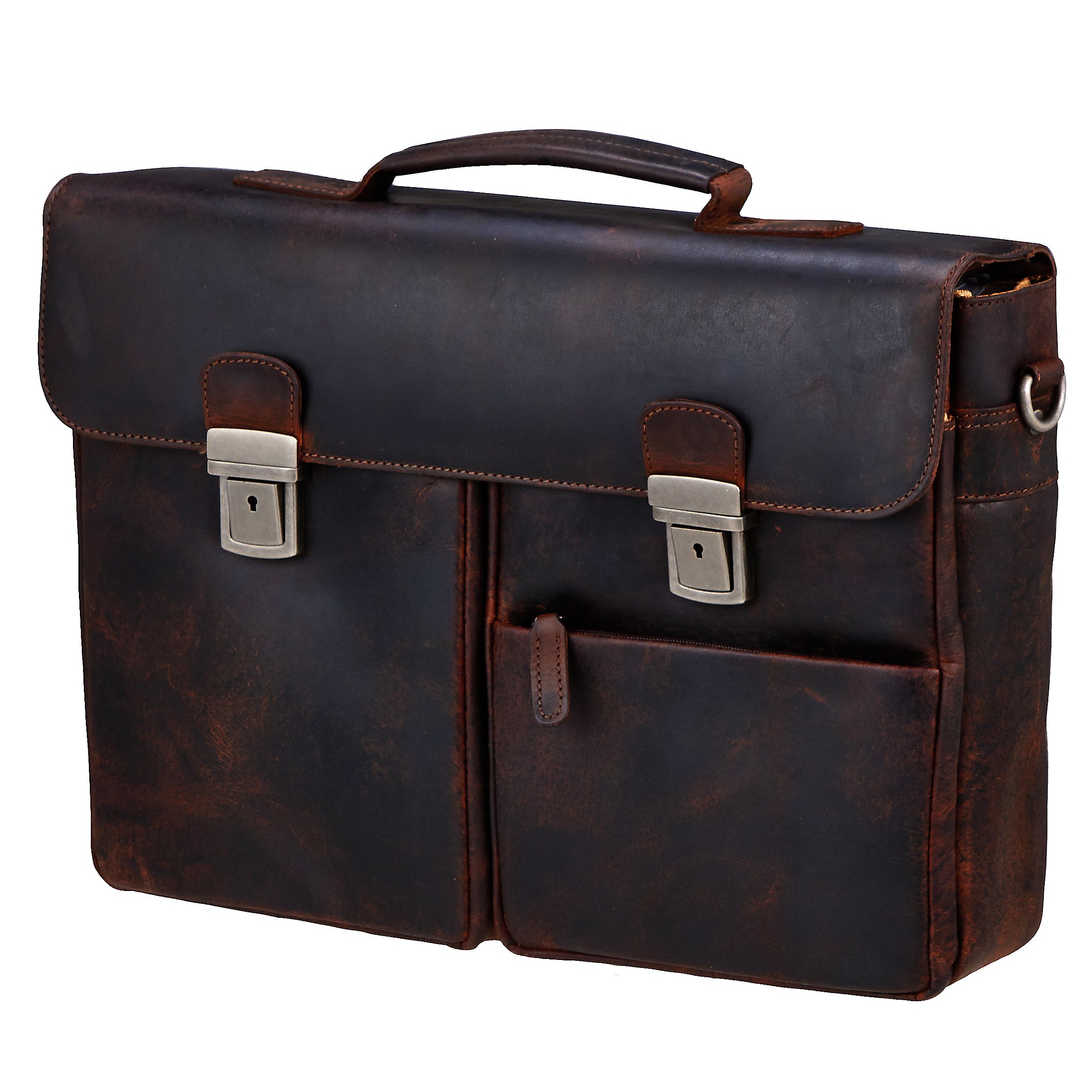 koffer-direkt.de Prato Hunter Elba Aktentasche mit Laptopfach 41 cm Farbe: dunkelbraun (braun)