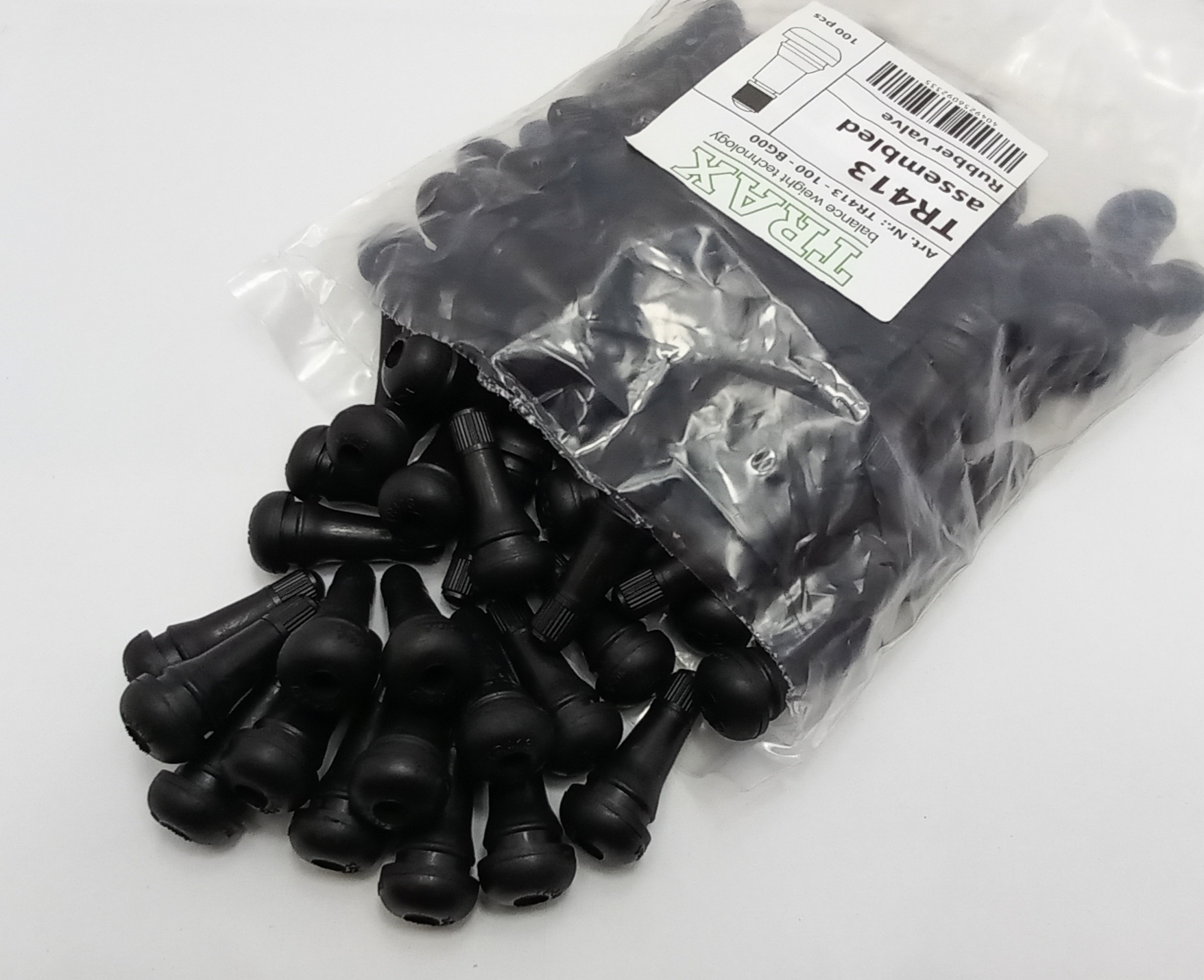 TRAX Premium- Gummiventil (Snap-In) kurz TR413 100 Stück 