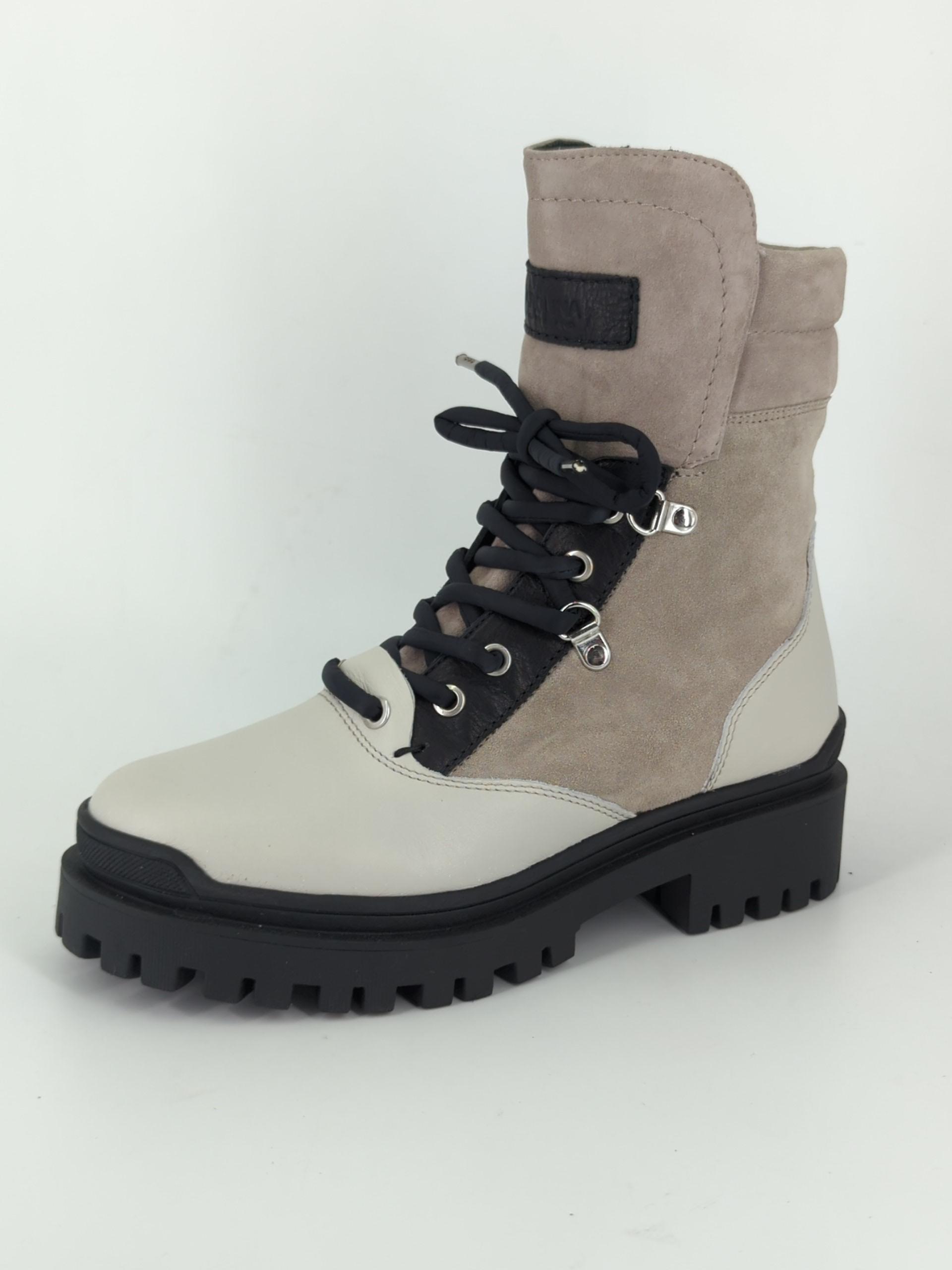 Lederstiefel Stiefel Carolina Donna Carolina Stiefeletten Grau