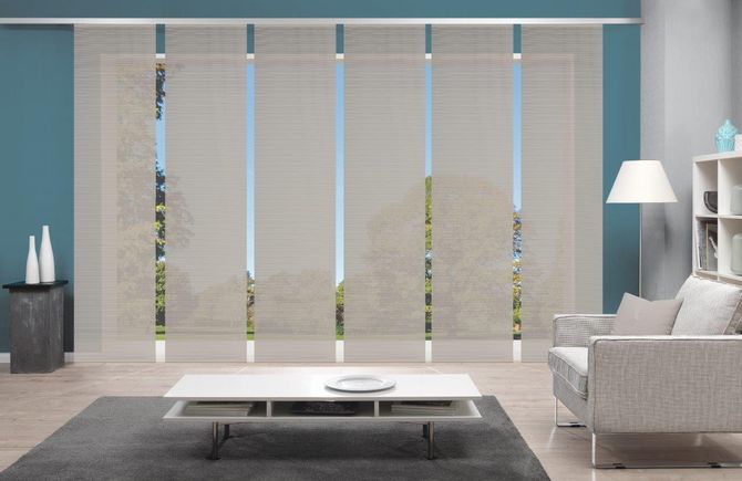 Schiebegardinen ROM im 6er-Set: Bambus-Optik, 260x60cm