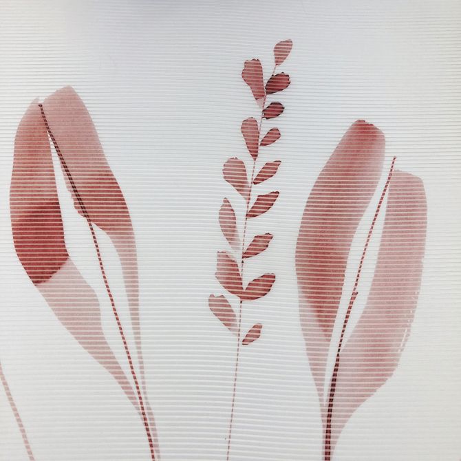5er Set Rote Schiebegardine Bambus-Optik 260x60cm 100% Polyester