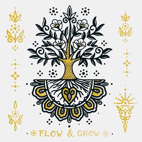 Flow & Grow Set of Two with gold