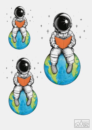 Minimalistisches Tattoo-Motiv von Ahmet Cambaz: Astronaut
