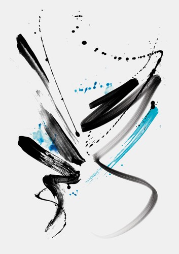 Tattoo Set mit abstrakten, expressiven Pinselstrich- und Splash-Motiven