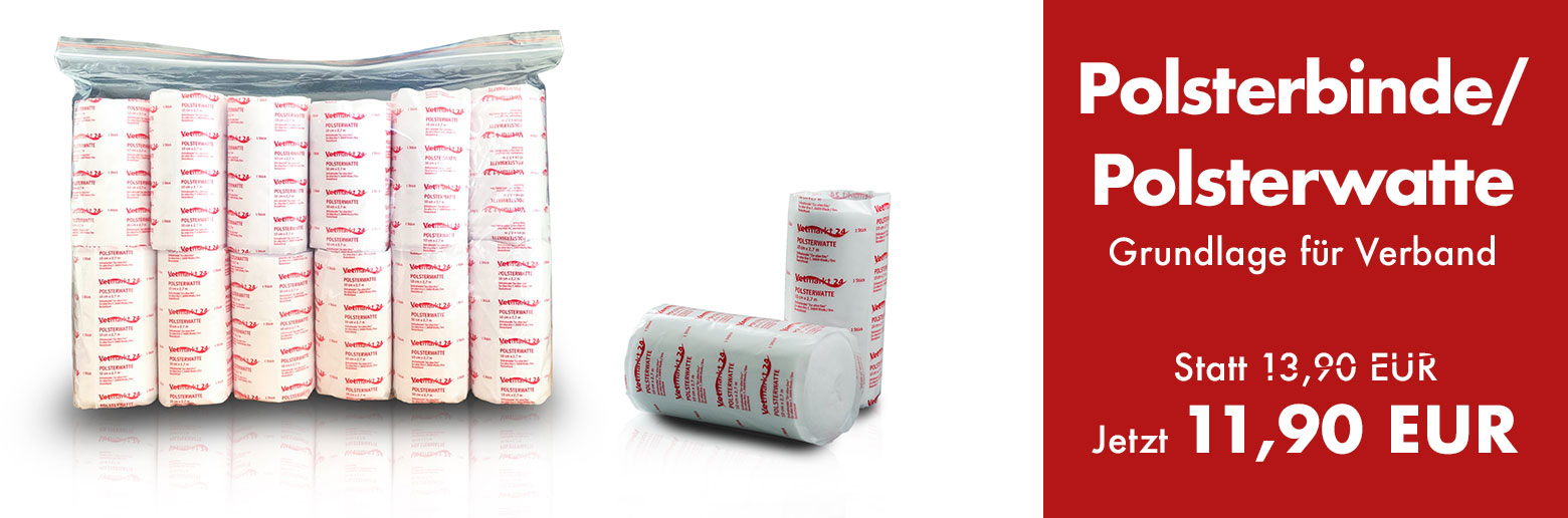     Polsterbinde / Polsterwatte weiß - Grundlage für Verband - besonders weich und hautfreundlich - 10 cm x 2,7 m - 12er Vorteilspack