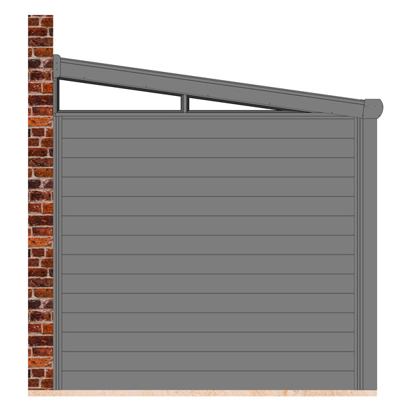 Seitenwand einer Terrassenüberdachung aus Aluminium Profilen