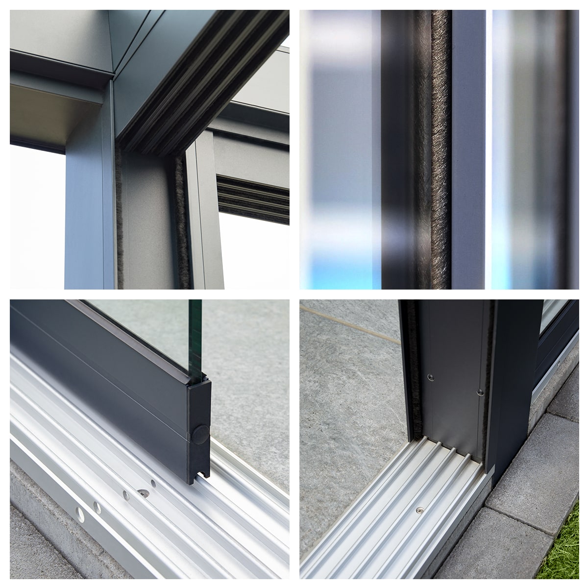 Schienensystem einer Glasschiebewand