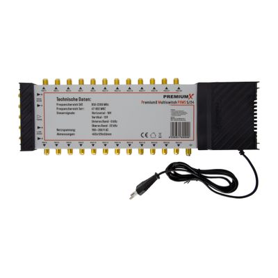 PremiumX Verteiler Multischalter PXMS-5/8 Mit Netzteil Deluxe Quattro Lnb 0 1db 4k 8k S0z4m0g9