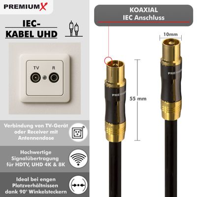 Celexon F-Stecker Sat Antennenkabel SAT-Kabel, (150 Cm), Professional
