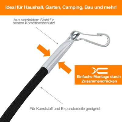 2x Seilendverschluss Mit Simplexhaken Für 8mm Expanderseil - Foto 2