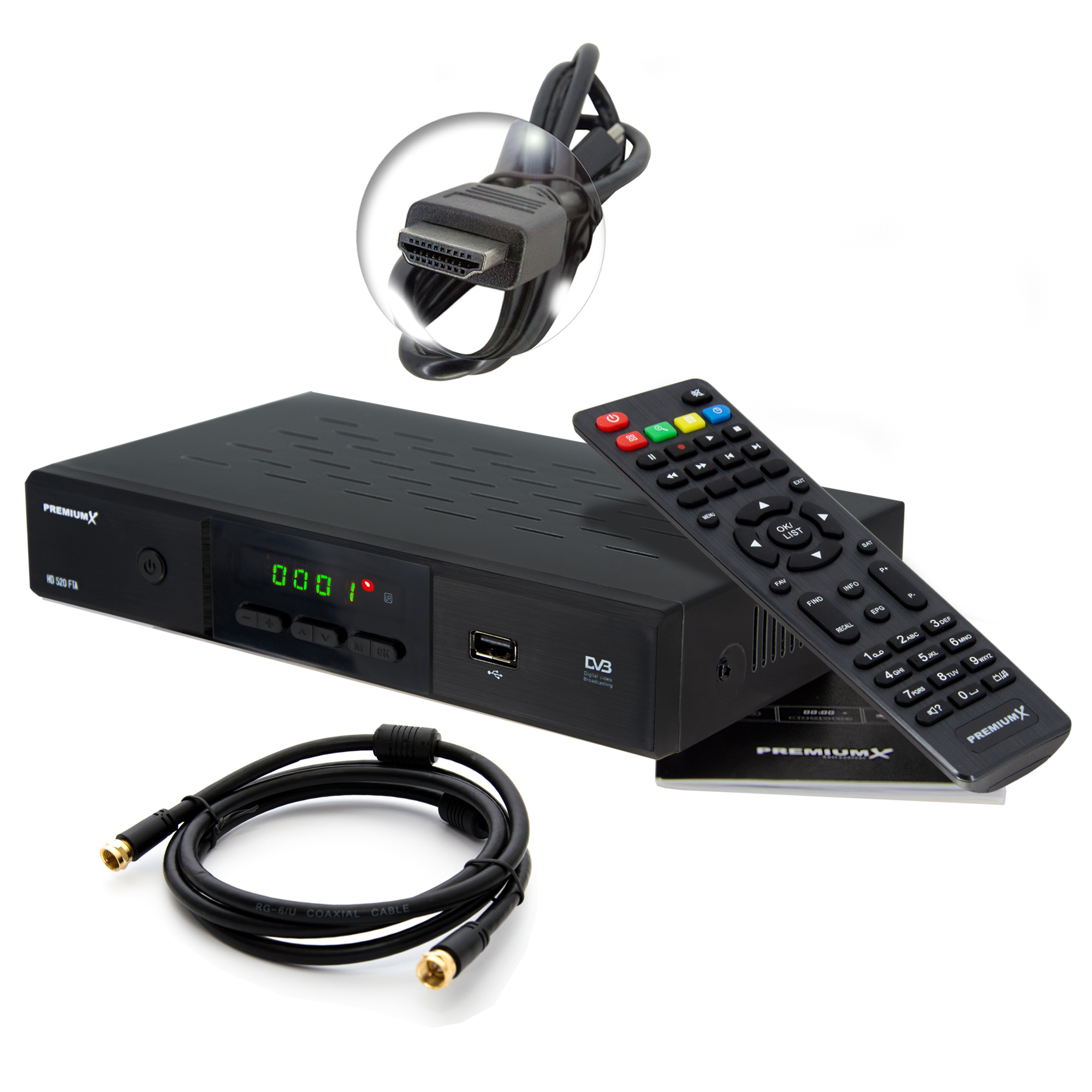 Premiumx Digital Sat receiver HDMI SCART USB dvbs2 HDTV receptor de