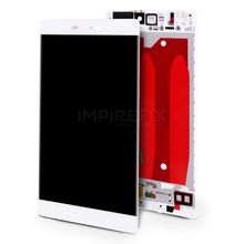 Display mit Rahmen für Huawei P8 Weiss