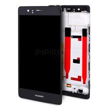 Display mit Rahmen für Huawei P9 Schwarz