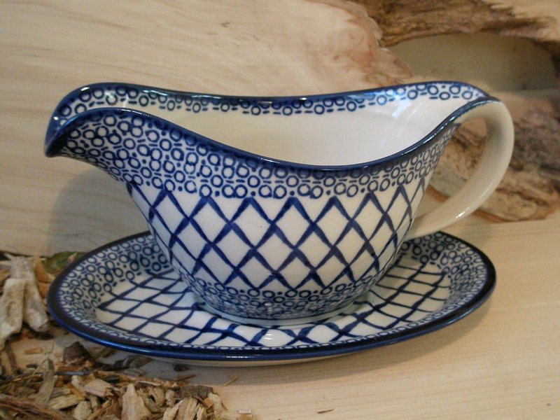 20 x 9 x 7 cm decorazione blu Salsiera in ceramica