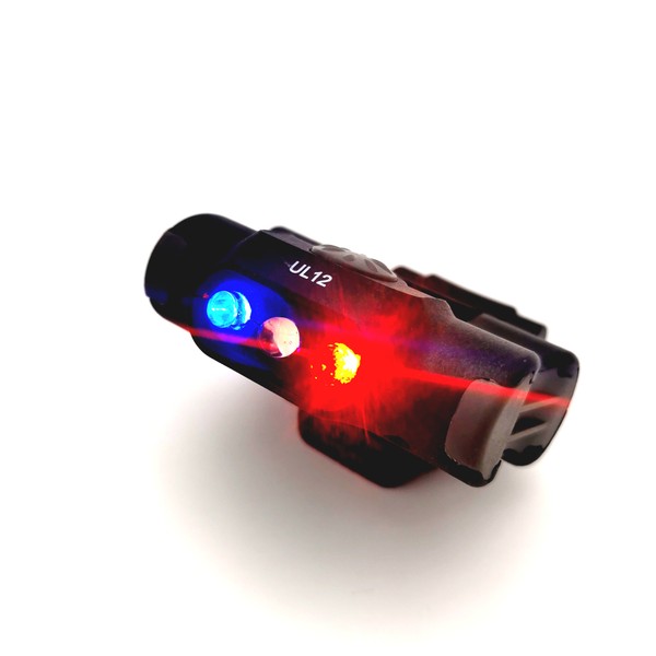 NEXTORCH UL12 - LED- Cliplampe mit Warnlicht blau/rot und weißem Licht für  Kappen, Molle, Rucksäcke, Koppel, Gürtel