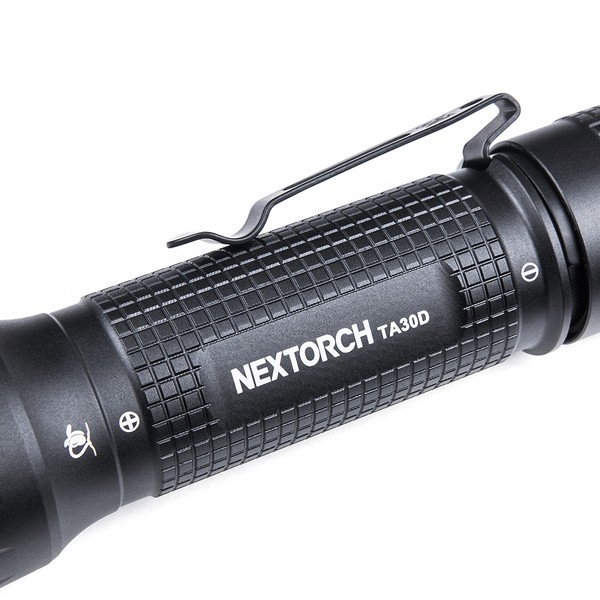 NEXTORCH TA30D - Next Generation Tactical LED Flashlight, with genuine 2200 lumens & NEW - with a lock function in the rear switch, head with nano-ceramic glass breaker and strobe function + FR-1 ring NEXTORCH TA30D - Next Generation Tactical LED Flashlight, with genuine 2200 lumens & NEW - with a lock function in the rear switch, head with nano-ceramic glass breaker and strobe function + FR-1 ring