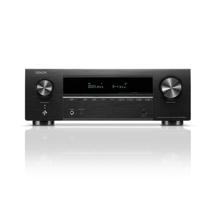 Denon AVR-X1800H 7.2-Kanal AV-Receiver mit Dolby Atmos, DTS:X, 8K HDMI, Bluetooth, WLAN, HEOS Multiroom - Schwarz