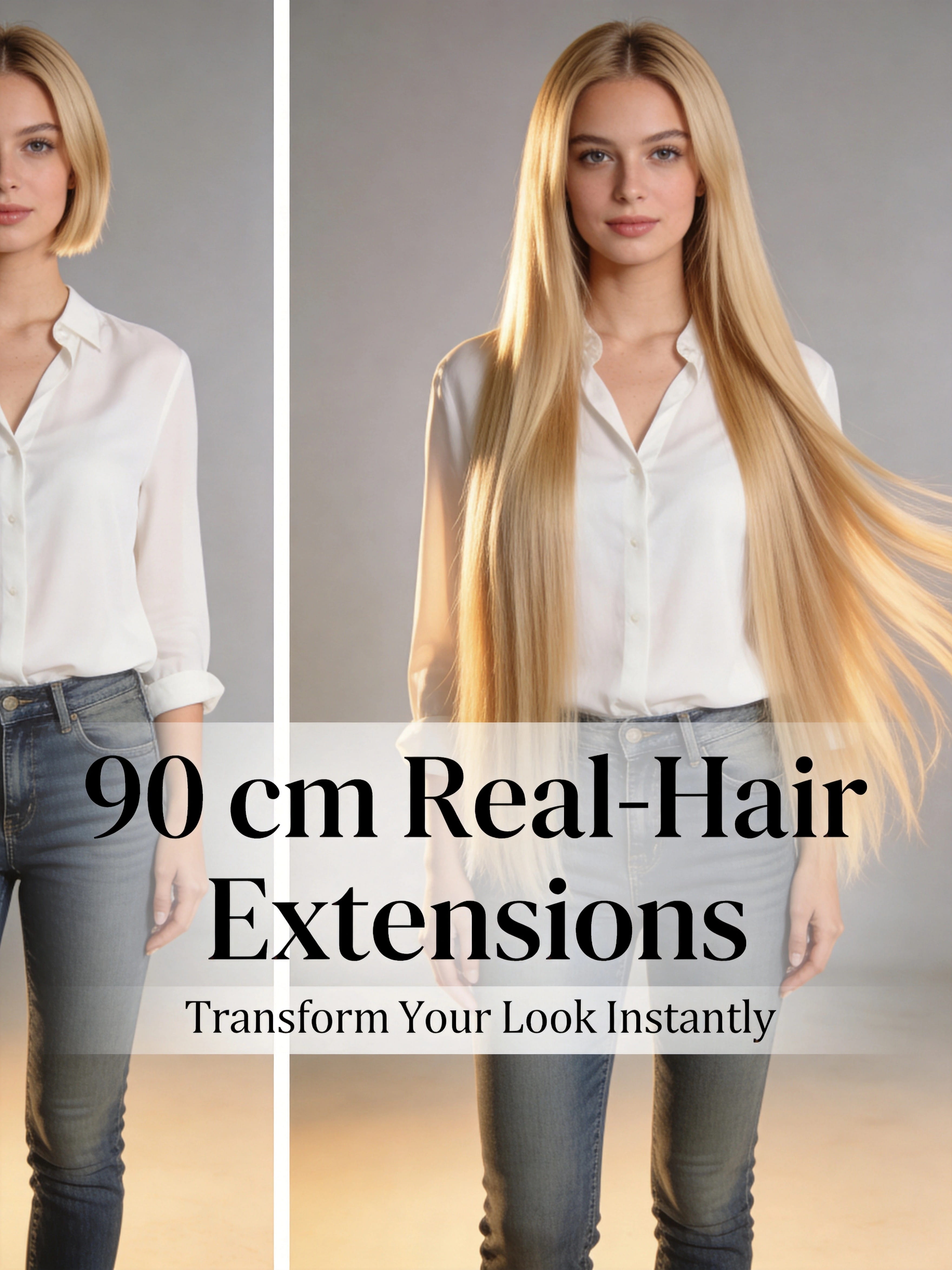 100% Remy Echthaar Extensions 90cm
